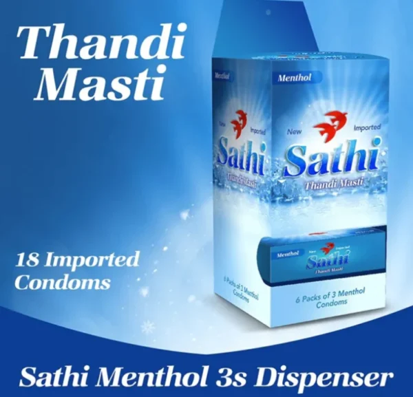 Imported Sathi – Thandi Masti Lubricated Condom | Cooling Sensation & Ultimate Pleasure