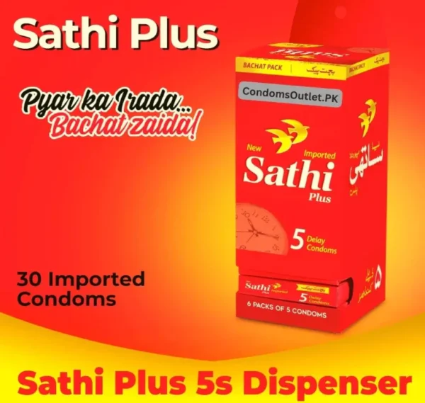 New Imported Sathi Plus Condoms – Premium Comfort with Extra Lubrication for Smooth Intimacy