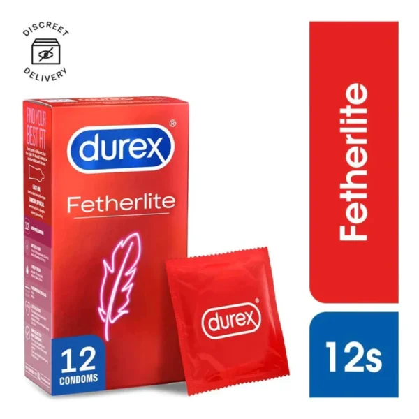 Durex Fetherlite Condoms – Ultra-Thin, Feather-Light Latex Condoms for Maximum Sensitivity & Comfort